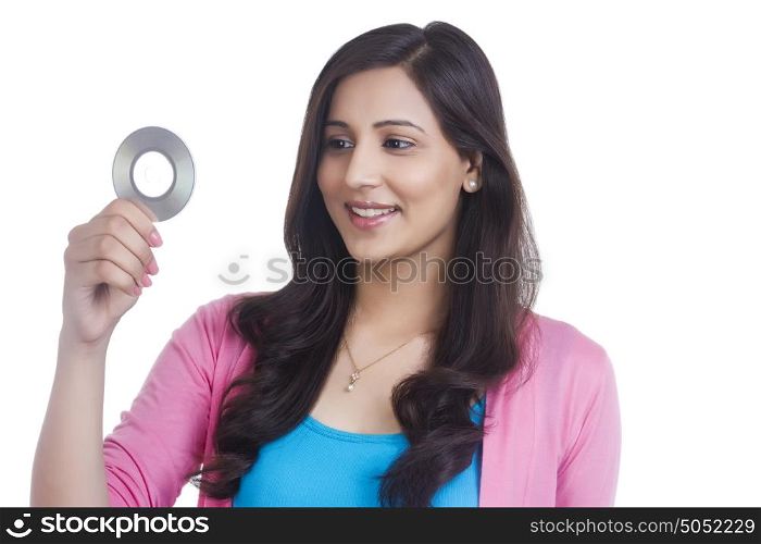 Woman holding cd