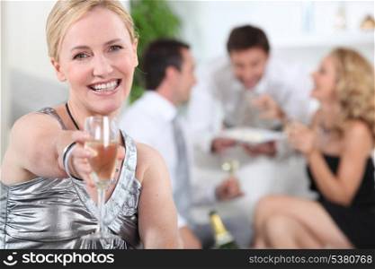 Woman holding champagne