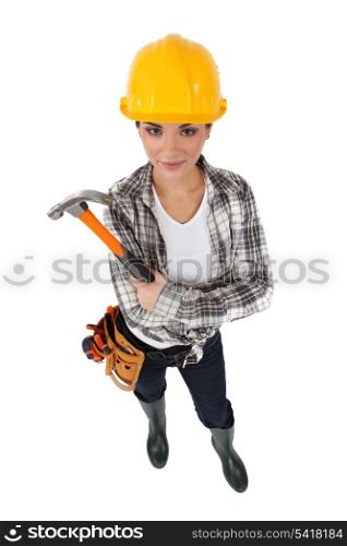 Woman holding hammer