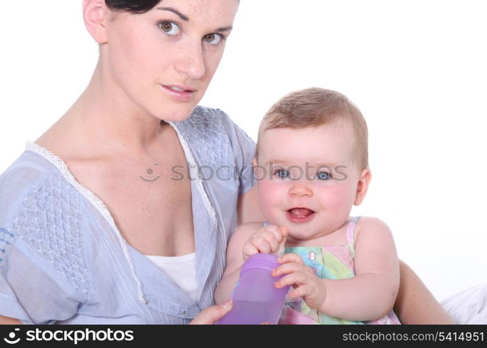 Woman holding her baby