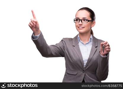 Woman holding keys in real estate concept