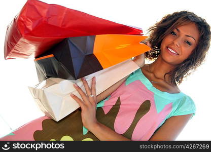 Woman holding shopping bags