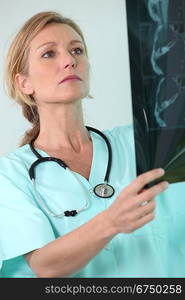 Woman holding x-ray