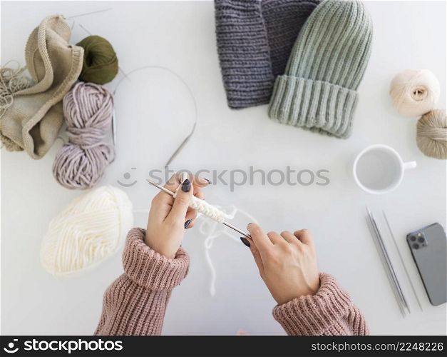woman home knitting close up 9. woman home knitting close up 8