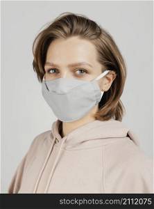 woman hoodie with mask