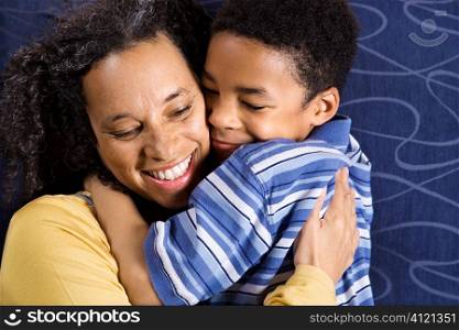 Woman Hugging Son