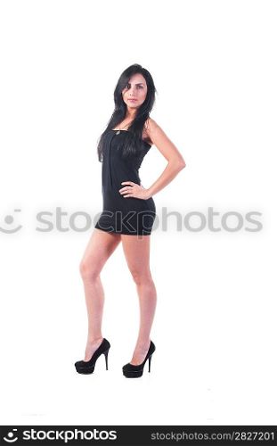 Woman in a black dress