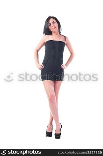 Woman in a black dress