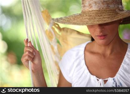 Woman in a hammock