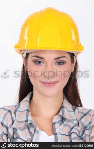 Woman in a hardhat