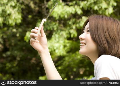 woman in a park