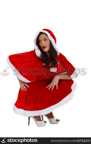 woman in a Santa Claus suit