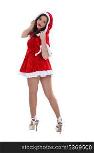 woman in a Santa suit