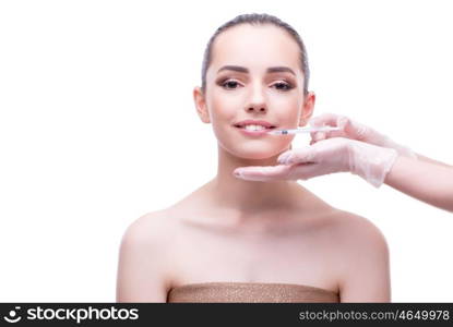 Woman in beauty concept having botex facelift