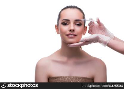 Woman in beauty concept having botex facelift