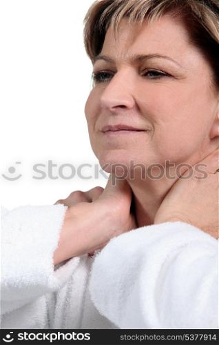Woman in dressing gown