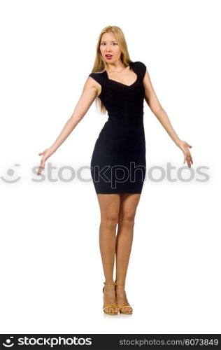 Woman in fashion concept isolated on white