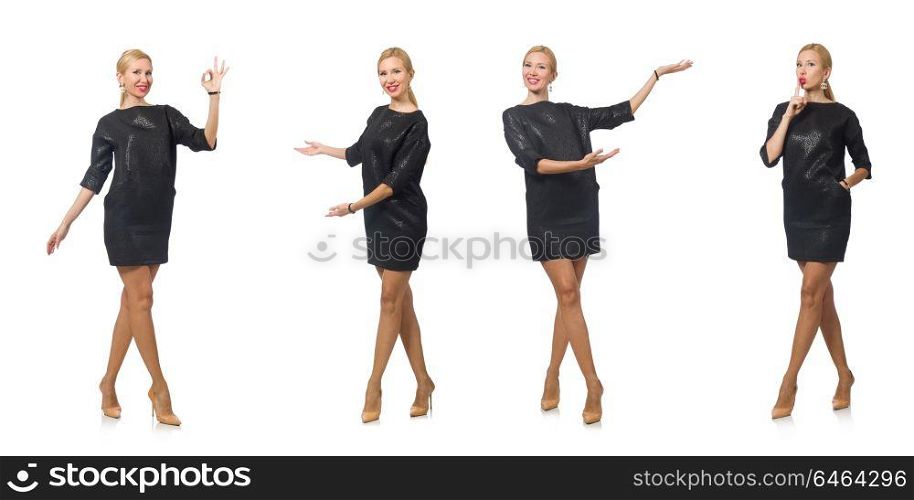 Woman in fashion concept isolated on white