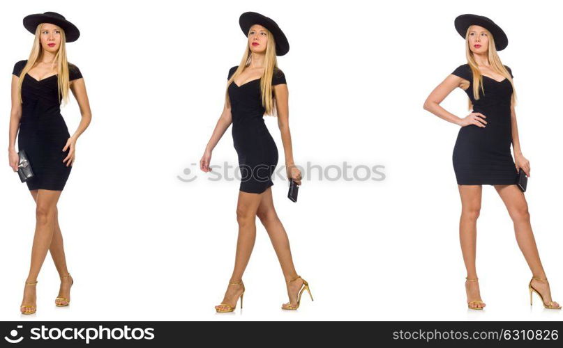 Woman in fashion looks isolated on white