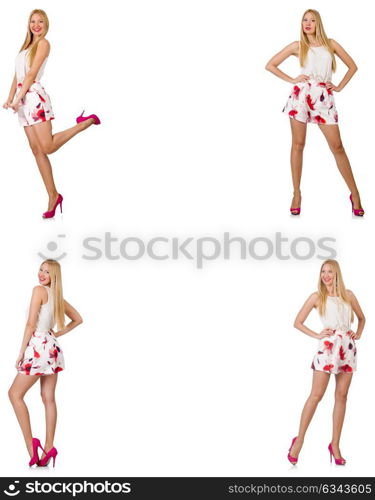 Woman in fashion looks isolated on white