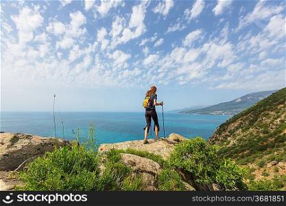 woman in hike