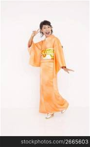 Woman in Japanese Kimono