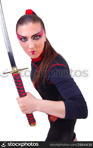 Woman in japanese martial art concept