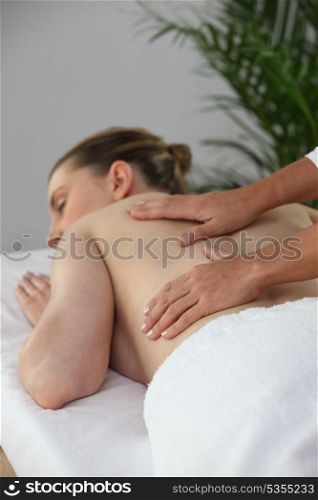 Woman in massage parlor