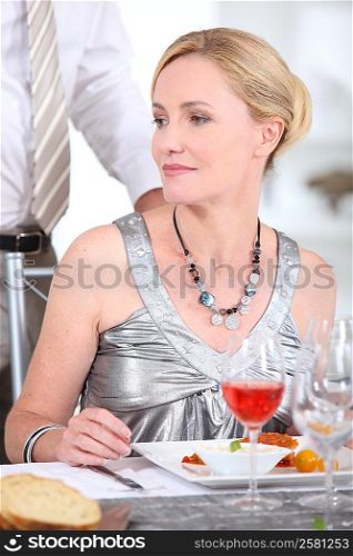 Woman in restaurant