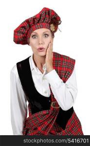 Woman in Scottish costume
