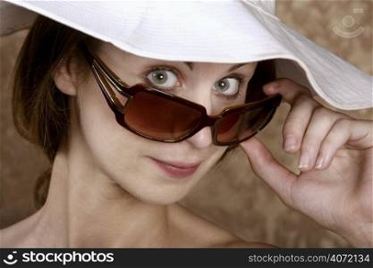 Woman in summer hat