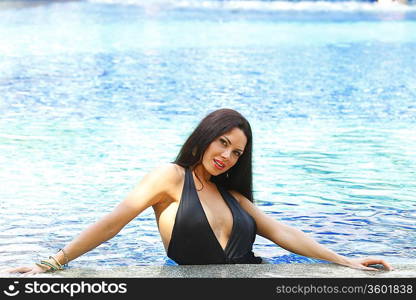 Woman in swimming pool