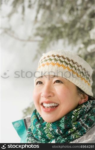 Woman in the snow