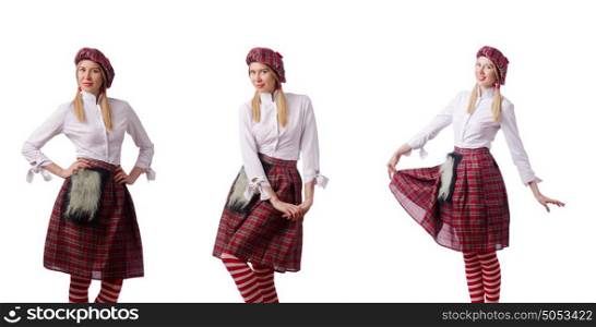 Woman in traditional scottish clothing