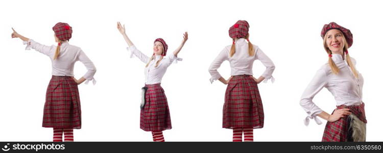 Woman in traditional scottish clothing