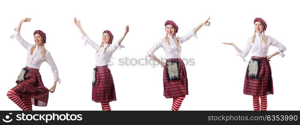 Woman in traditional scottish clothing