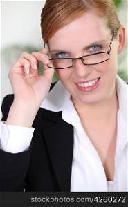 Woman in trendy glasses