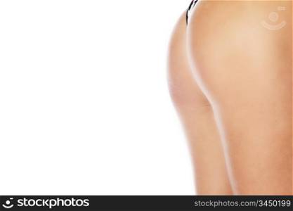 Woman in underwear on isolated white background