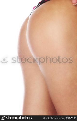 Woman in underwear on isolated white background