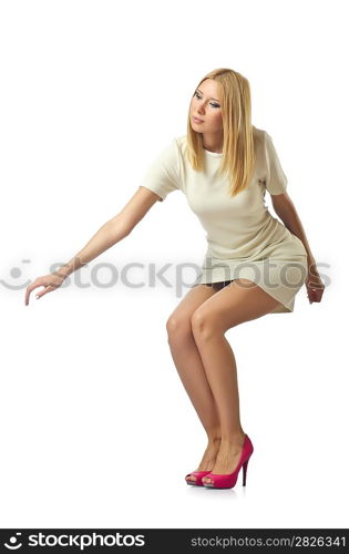 Woman in various poses in studio