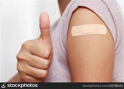 woman is receiving getting vaccinated immunity,It had no effect on her body.