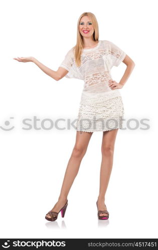 Woman isolated on the white background