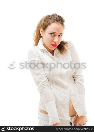 Woman. Isolated on white