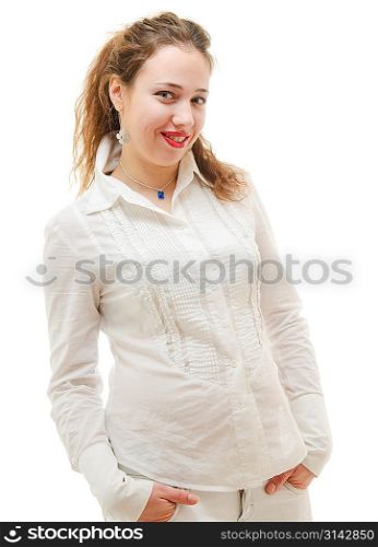 Woman. Isolated on white