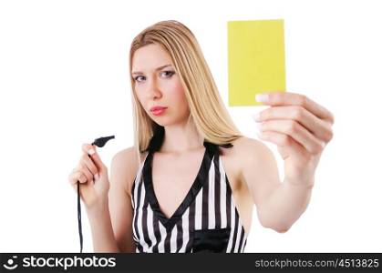 Woman judge isolated on the white