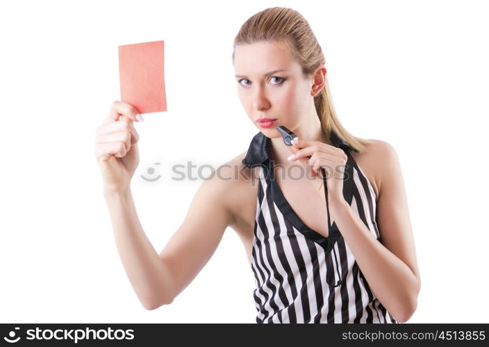 Woman judge isolated on the white