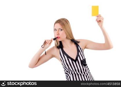 Woman judge isolated on the white