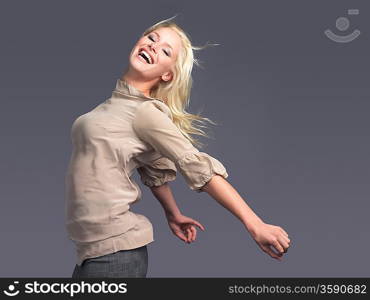 Woman Jumping for Joy