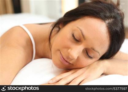 Woman laid down at home