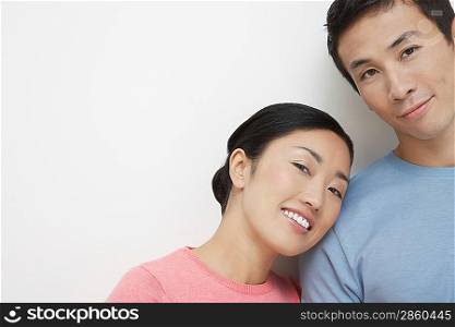 Woman Leaning Her Head on Boyfriend&acute;s Shoulder